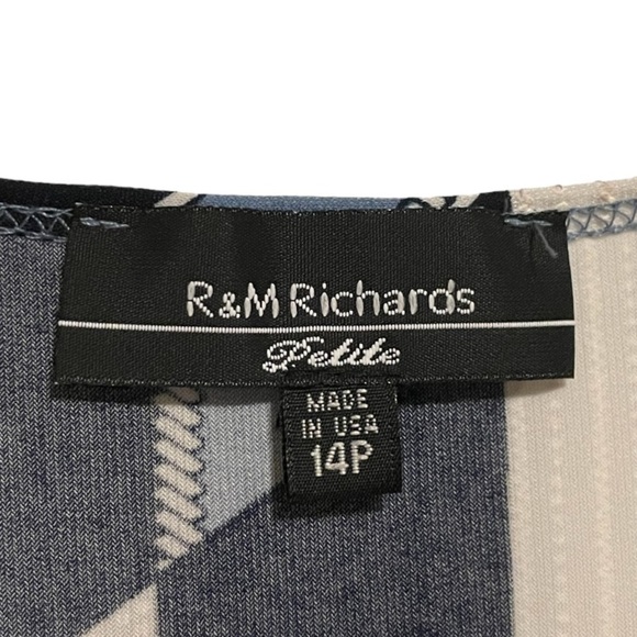 R&M Richards Periwinkle Jacket Dress Puff Print Sleeveless Mini Dress Size 14 - Picture 7 of 8